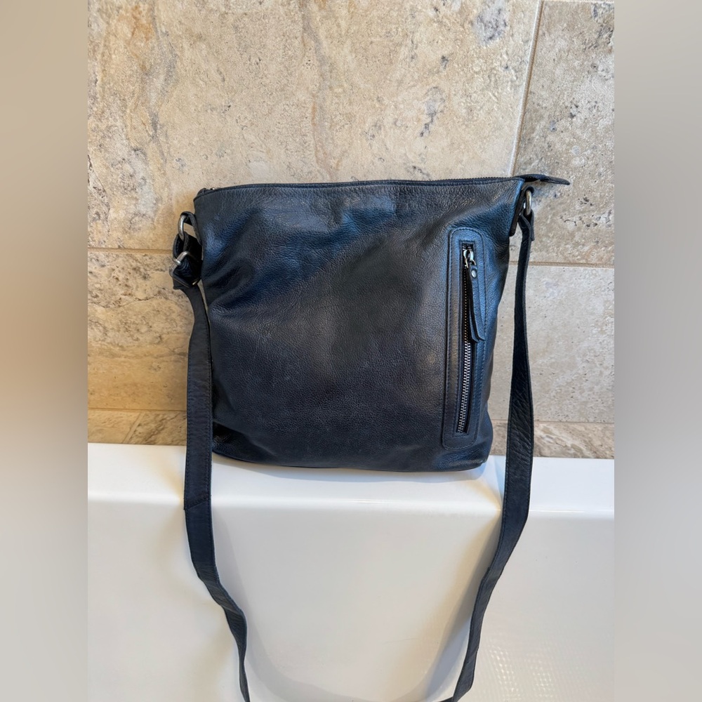 Latico Blue Leather Crossbody bag